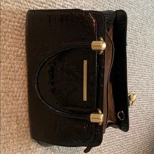 Brahmin signature croc-embossed leather satchel